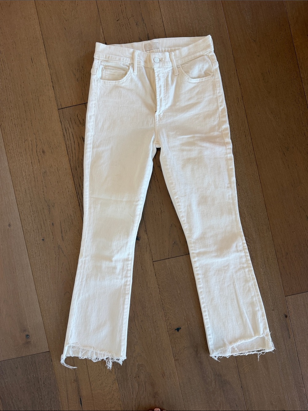 MOTHER The Insider Crop Step Fray Crop Frayed Hem Jeans size 27